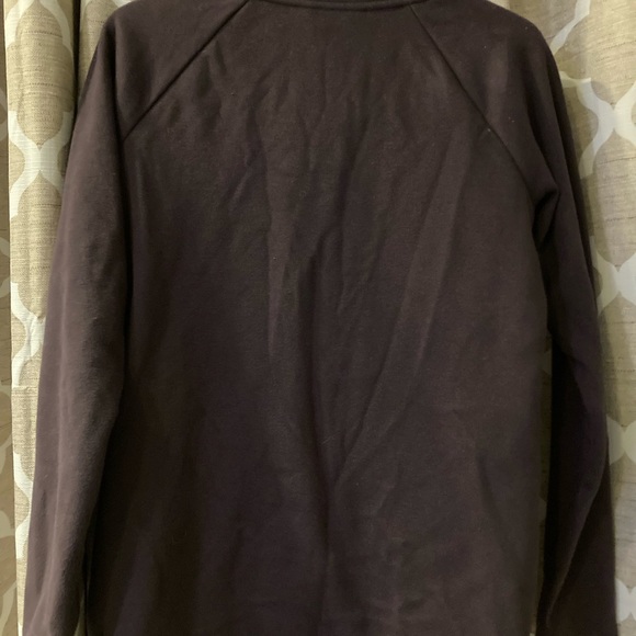 Athleta Mock-Neck Shoulder Zipper Fleece-Lined Pullover w/ Tulip Hem - Picture 5 of 10
